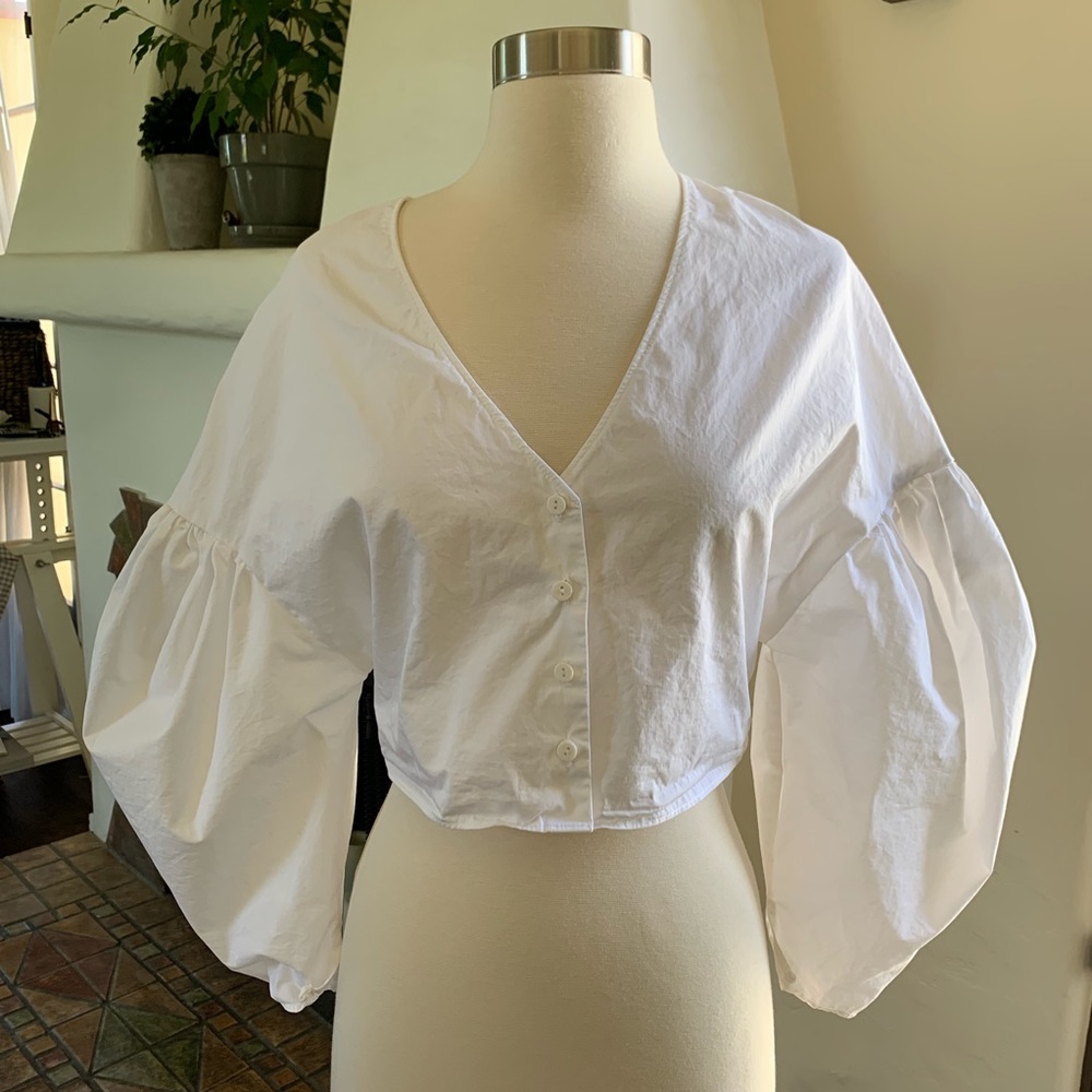 Zara Poplin Top sz XS